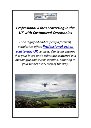 Professional Ashes Scattering in the UK with Customized Ceremonies
