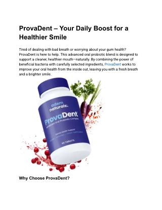 ProvaDent – Your Daily Boost for a Healthier Smile - Google Docs