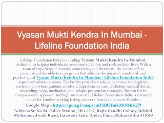 Best Vyasan Mukti Kendra In Mumbai - Lifeline Foundation India