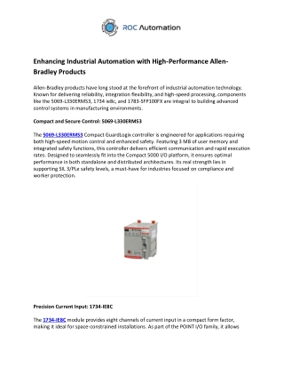 enhancing industrial automation with high