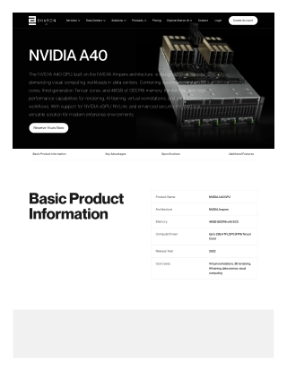 Accelerate AI with SharonAI's NVIDIA A40 GPU Solutions