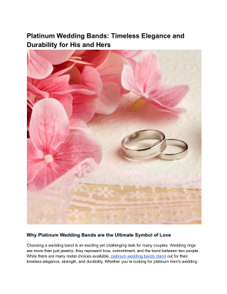 Affordable Platinum Wedding Rings: Luxury Without Breaking the Bank