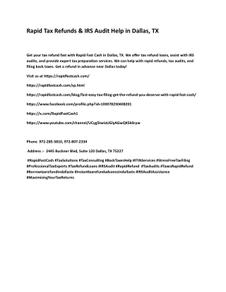 IRS Audit Help in Dallas, TX
