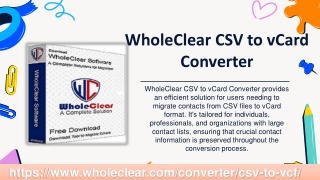 wholeclear csv to vcard converter