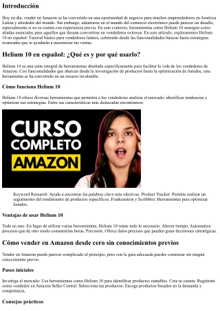 Helium 10 en español: Tutorial básico para vendedores latinos