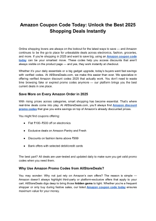 Amazon Coupon Code Today Unlock the Best 2025 Shopping Deals Instantly
