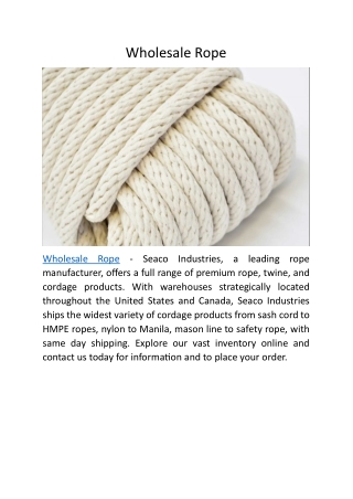 Wholesale Rope
