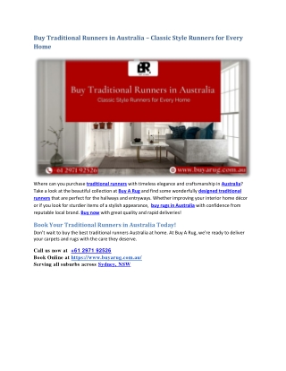 Buy Traditional Runners in Australia
