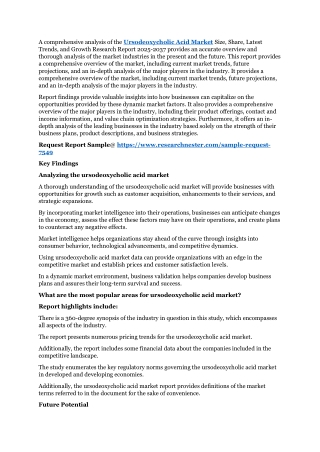 Ursodeoxycholic Acid Market Size, Regional Revenue and Outlook 2025-2037