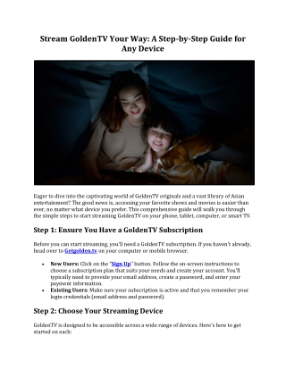stream goldentv your way a step by step guide