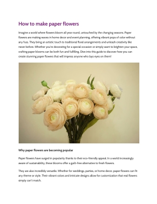 how to make paper flowers