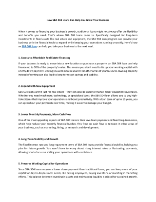 How SBA 504 Loans Can Help You Grow Your Business