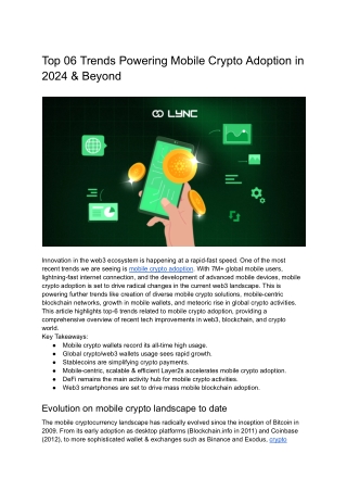 6 Key Trends Driving Mobile Crypto Adoption in 2024 and Beyond