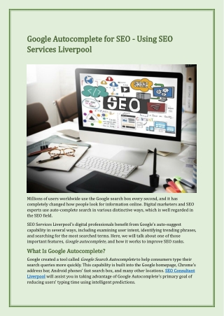 google autocomplete for seo google autocomplete