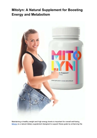 mitolyn a natural supplement for boosting energy