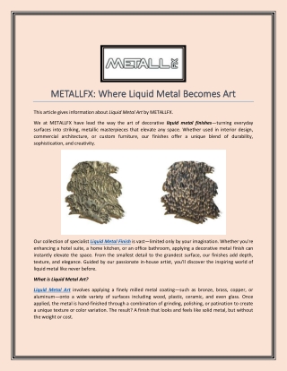 metallfx where liquid metal becomes art metallfx