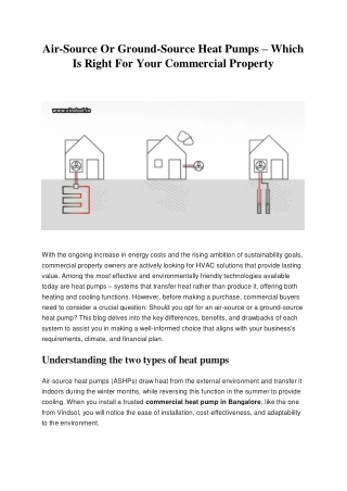 Air-Source Or Ground-Source Heat Pumps – Which Is Right For Your Commercial Prop