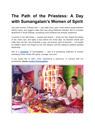 The Path of the Priestess_ A Day with Sumangalam’s Women of Spirit