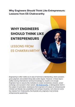 Why Engineers Should Think Like Entrepreneurs_ Lessons from ES Chakravarthy