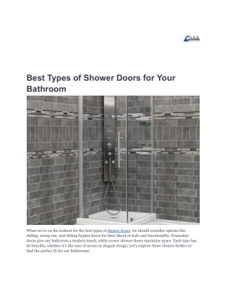 Best Types of Shower Doors for Your Bathroom