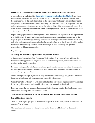 Deepwater Hydrocarbon Exploration Market