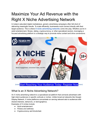 Maximize Your Ad Revenue with the Right X Niche Advertising Network