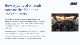 How approved aircraft accessories enhance cockpit safety