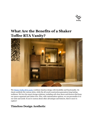 What Are the Benefits of a Shaker Toffee RTA Vanity_