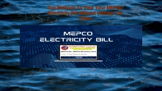 Top Methods to View Your MEPCO Electricity Bill Without Visiting the Office