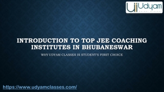 Top JEE Coaching Institutes in Bhubaneswar – Why Udyam Leads
