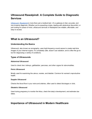 ultrasound rawalpindi a complete guide