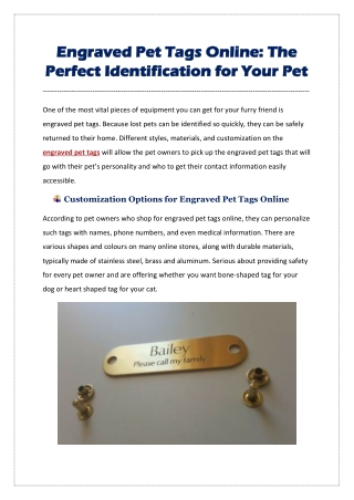 Engraved Pet Tags Online The Perfect Identification for Your Pet