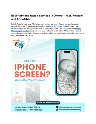 Expert iPhone Repair Services in Oxford – Fast, Reliable, and Affordable