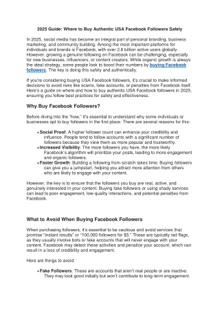 2025 Guide Where to Buy Authentic USA Facebook Followers Safely