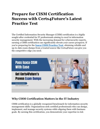 Isaca CISM Practice Test