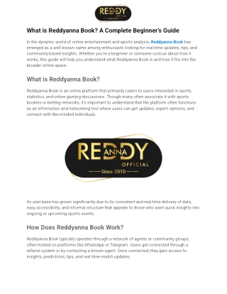 what is reddyanna book a complete beginner s guide