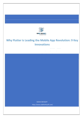 Why Flutter is Leading the Mobile App Revolution 9 Key Innovations