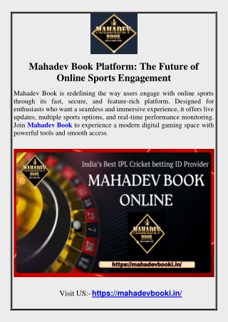 Mahadev Book Platform The Future of Online Sports Engagement