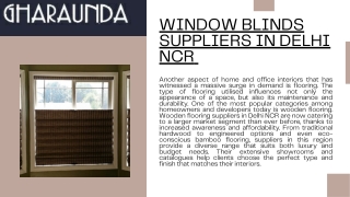 window blinds suppliers in delhi ncr
