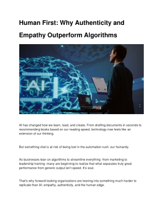 human first why authenticity and empathy outperform algorithms