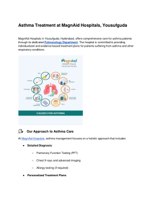 Asthma Treatment at MagnAid Hospitals, Yousufguda