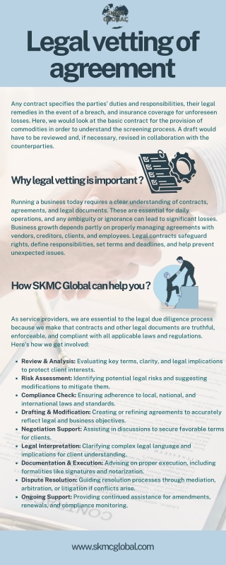 Legal vetting of agreement