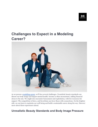 challenges to expect in a modeling career