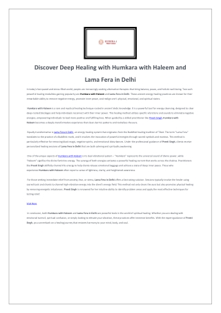 Discover Deep Healing with Humkara with Haleem and Lama Fera in Delhi