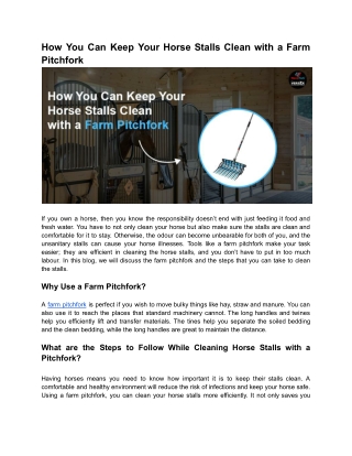 How You Can Keep Your Horse Stalls Clean with a Farm Pitchfork