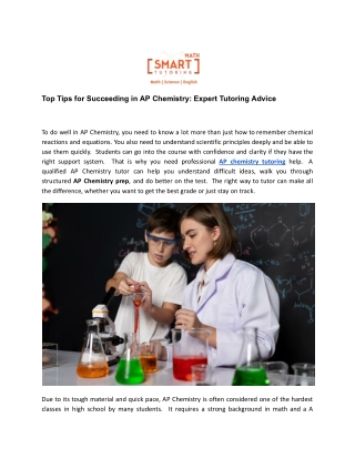 Top Tips for Succeeding in AP Chemistry_ Expert Tutoring Advice