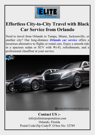 Effortless City-to-City Travel with Black Car Service from Orlando
