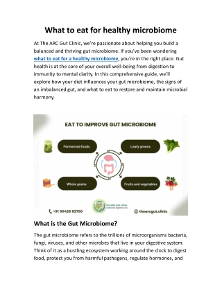 What to eat for healthy microbiome