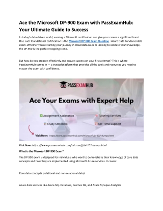 ace the microsoft dp 900 exam with passexamhub