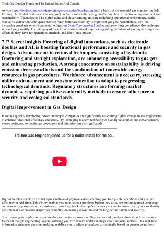 Trick Gas Engineering Trends in The United States And Canada
